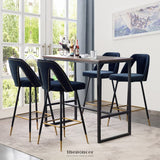 2X VELVET BAR STOOL GOLD METAL LEGS BARSTOOL KITCHEN