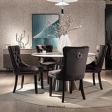 2X VELVET DINING CHAIRS UPHOLSTERED TUFTED KITHCEN CHAIR