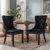2X VELVET DINING CHAIRS UPHOLSTERED TUFTED KITHCEN CHAIR