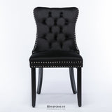 2X VELVET DINING CHAIRS UPHOLSTERED TUFTED KITHCEN CHAIR