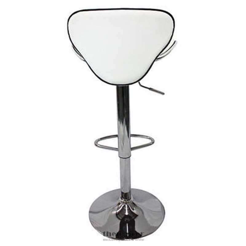 2X WHITEBAR STOOLS FAUX LEATHER MID HIGH BACK ADJUSTABLE