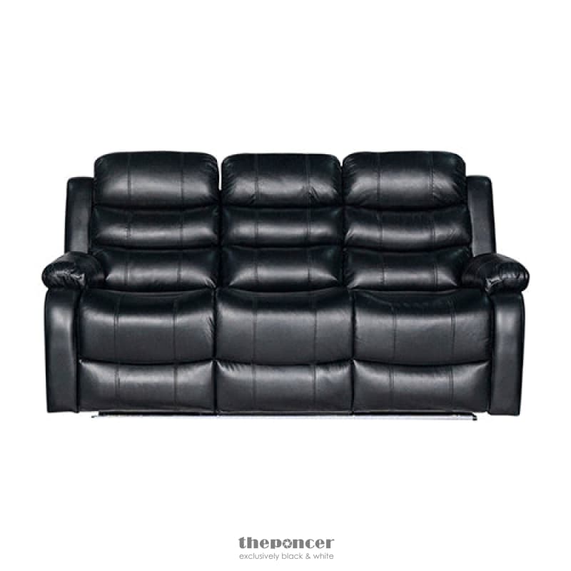 3-2 SEATER SEATER FINEST BLACK LEATHERETTE RECLINER FEATURE