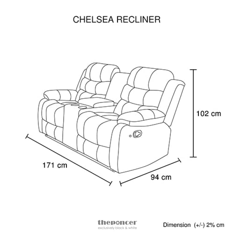 3-2 SEATER SEATER FINEST BLACK LEATHERETTE RECLINER FEATURE