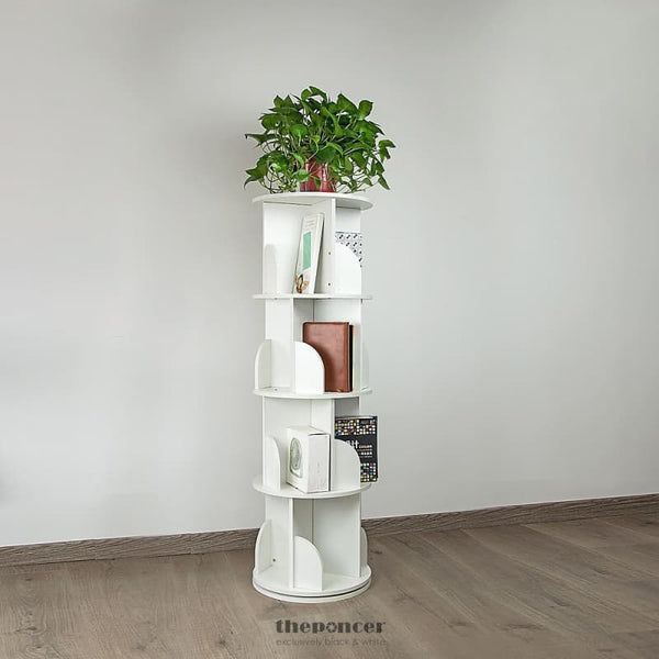 360-DEGREE ROTATING 4 TIER DISPLAY SHELF BOOKCASE ORGANISER