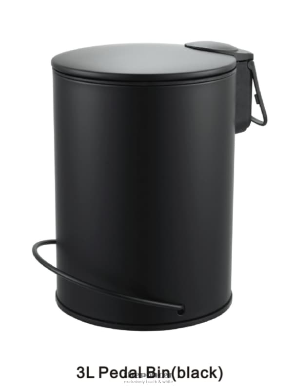 3L SOFT CLOSE PEDAL BIN BLACK