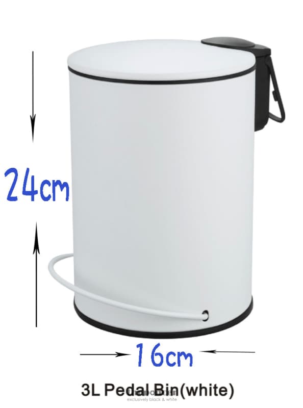 3L SOFT CLOSE PEDAL BIN BLACK