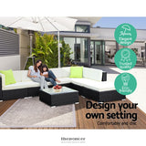 3PC GARDEON OUTDOOR FURNITURE SOFA SET WICKER RATTAN GARDEN