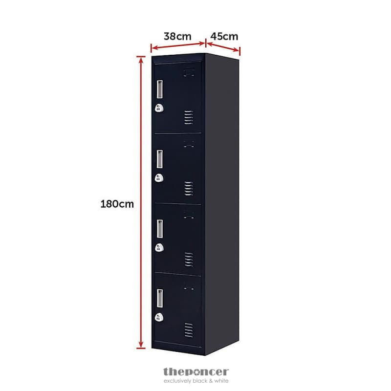 4-DOOR VERTICAL LOCKER FOR OFFICE GYM SHED SCHOOL HOME