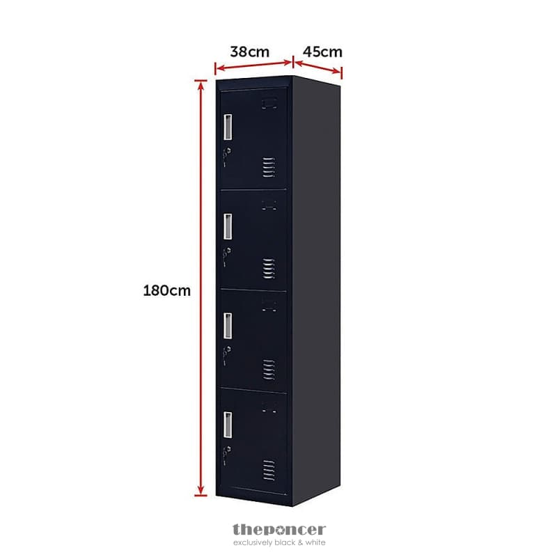 4-DOOR VERTICAL LOCKER FOR OFFICE GYM SHED SCHOOL HOME