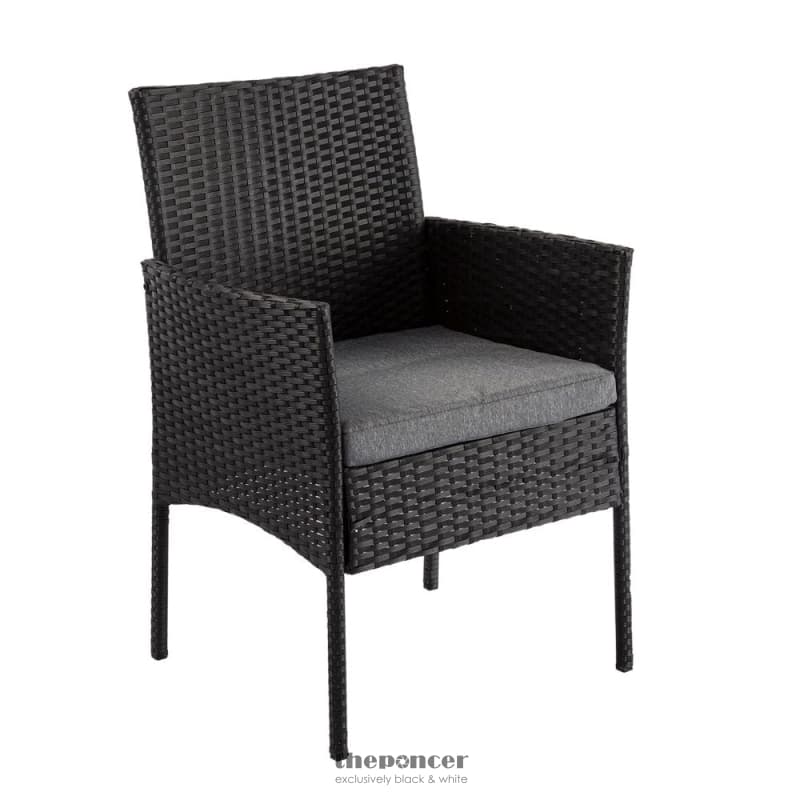 4 SEATER WICKER OUTDOOR LOUNGE SET - BLACK