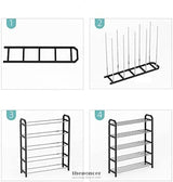 4 TIER SHOE RACK STORAGE ORGANISER (WHITE)
