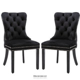 4X VELVET DINING CHAIRS UPHOLSTERED TUFTED KITHCEN CHAIR
