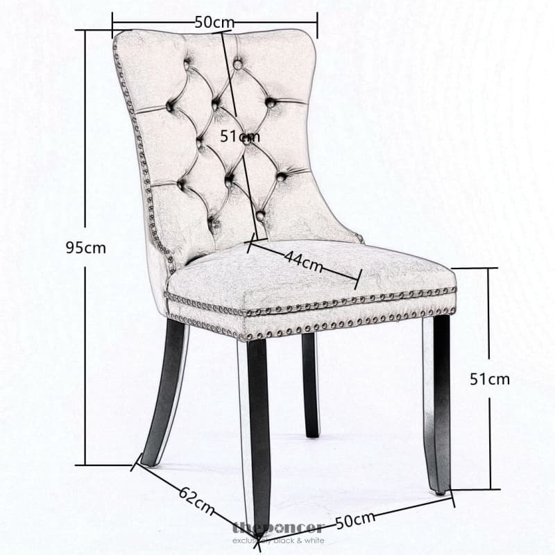 4X VELVET DINING CHAIRS UPHOLSTERED TUFTED KITHCEN CHAIR