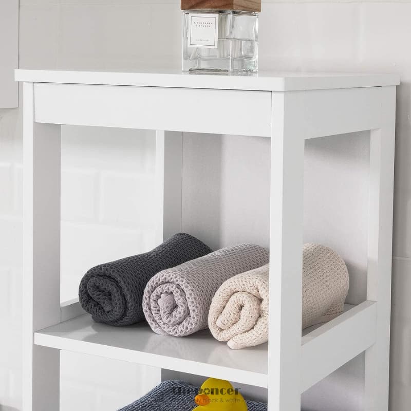 5 TIER BATHROOM SHELF CABINET WHITE