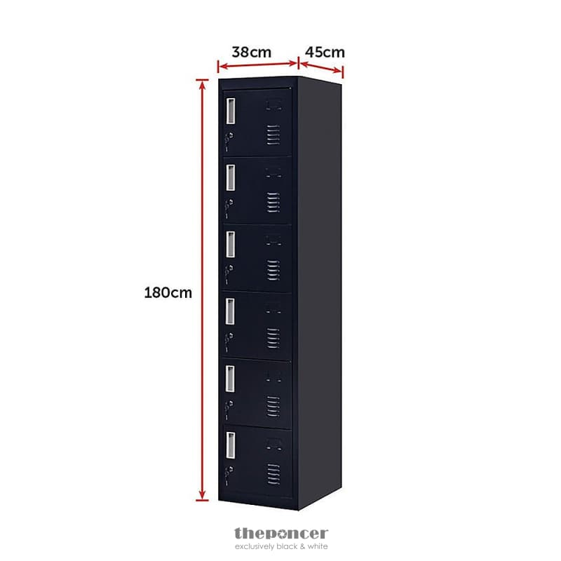 6-DOOR LOCKER FOR OFFICE GYM SHED SCHOOL HOME STORAGE