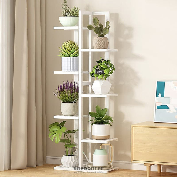 6 TIERS VERTICAL BAMBOO PLANT STAND STAGED FLOWER SHELF