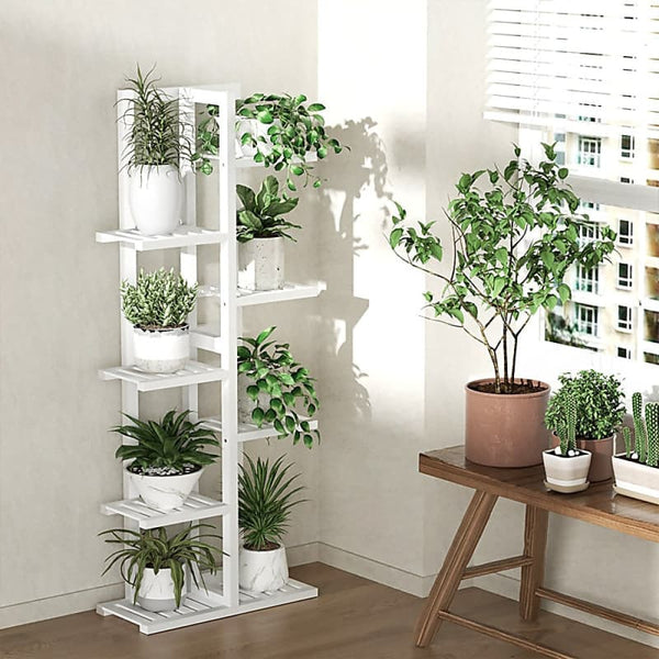 6 TIERS VERTICAL BAMBOO PLANT STAND STAGED FLOWER SHELF