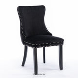 8X VELVET UPHOLSTERED DINING CHAIRS TUFTED WINGBACK SIDE