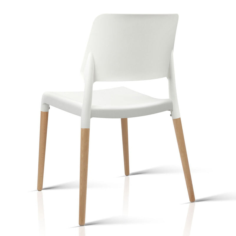 Artiss Dining Chairs White Stackable Set of 4