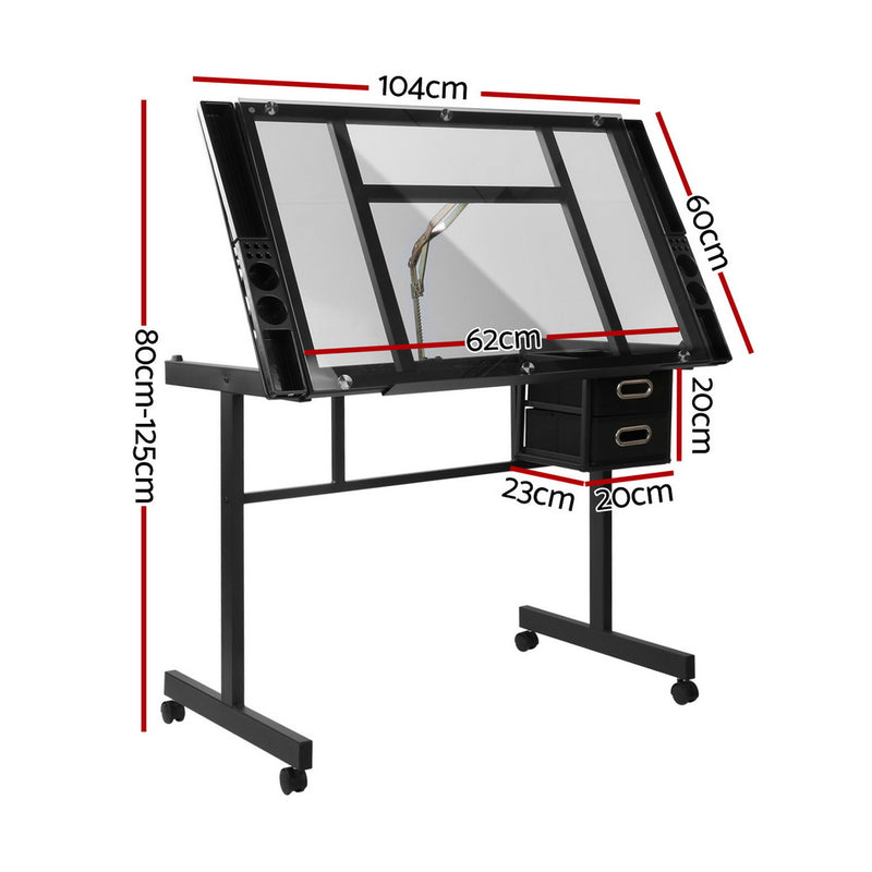 Artiss Adjustable Drawing Desk - Black and Grey