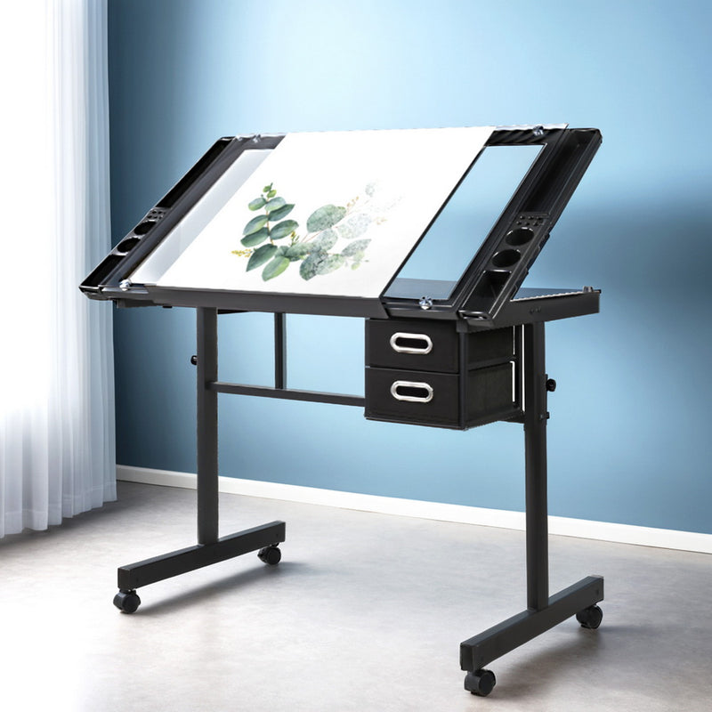 Artiss Adjustable Drawing Desk - Black and Grey