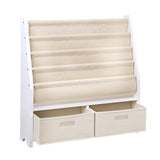 Keezi 4 Tiers Kids Bookshelf Magazine Rack Children Bookcase Organiser Drawer