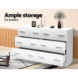 Artiss 6 Chest of Drawers - VEDA White