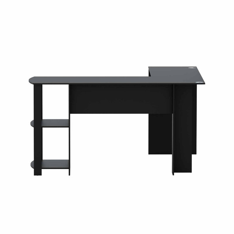 Artiss Computer Desk Shelf L-Shape Black 136CM