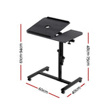 Artiss Laptop Desk Table Fan Cooling Black 60CM