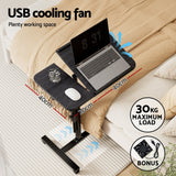 Artiss Laptop Desk Table Fan Cooling Black 60CM
