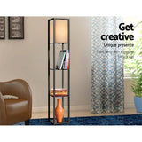Artiss Floor Lamp 3 Tier Shelf Shelf Storage LED Light Stand Home Room Vintage Black