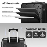 Wanderlite 28 Inch Luggage with TSA Lock Spinner Travel Suitcase Carry On Hard Shell Luggage Case Black