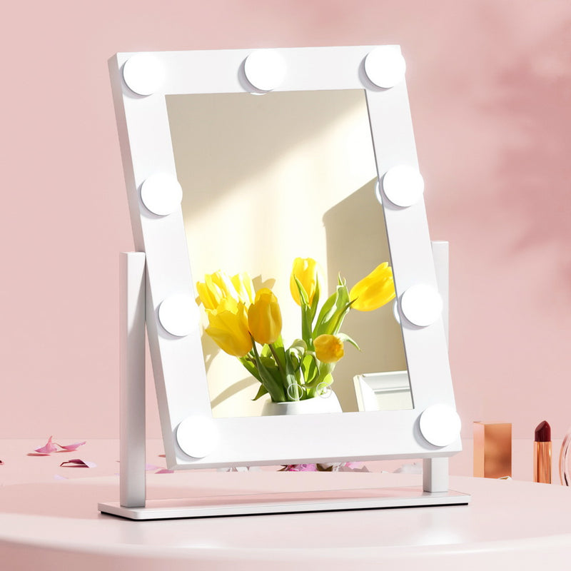 Embellir Makeup Mirror Hollywood with Light Round 360� Rotation Tabletop 9 LED