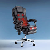 Artiss 8 Point Massage Office Chair PU Leather Footrest Black
