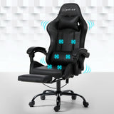 Artiss 6 Point Massage Gaming Office Chair Footrest Black