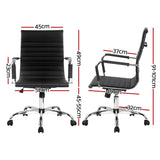 Artiss Office Chair Conference Chairs PU Leather Mid Back Black
