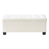 Artiss Storage Ottoman Blanket Box 97cm Leather White