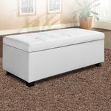 Artiss Storage Ottoman Blanket Box 97cm Leather White