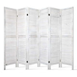 Artiss 6 Panel Room Divider Screen 245x170cm Louver White