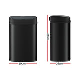 Devanti 50L Sensor Bin Motion Rubbish Automatic Black