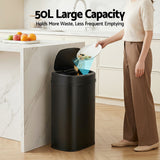 Devanti 50L Sensor Bin Motion Rubbish Automatic Black