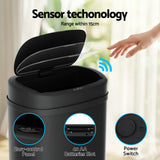 Devanti 50L Sensor Bin Motion Rubbish Automatic Black