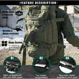 Versatile Tactical Duffle Bag with Convertible Backpack Straps, Water-Resistant 600D Nylon, MOLLE System, 45L Capacity for Camping, Hiking, Gym, and Travel (Black)