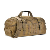 Versatile Tactical Duffle Bag with Convertible Backpack Straps, Water-Resistant 600D Nylon, MOLLE System, 45L Capacity for Camping, Hiking, Gym, and Travel (Black)