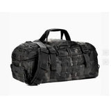 Versatile Tactical Duffle Bag with Convertible Backpack Straps, Water-Resistant 600D Nylon, MOLLE System, 45L Capacity for Camping, Hiking, Gym, and Travel (Black)