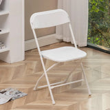 Plastic Folding Chair Office Meeting Chair Staff Training Leisure Chair - Black