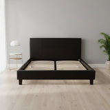 Double PU Leather Bed Frame Black