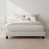 Queen PU Leather Bed Frame White