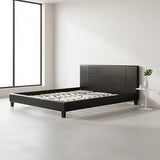 King PU Leather Bed Frame Black