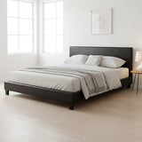 King PU Leather Bed Frame Black